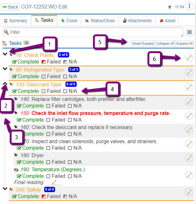 WO Task List Reference Image